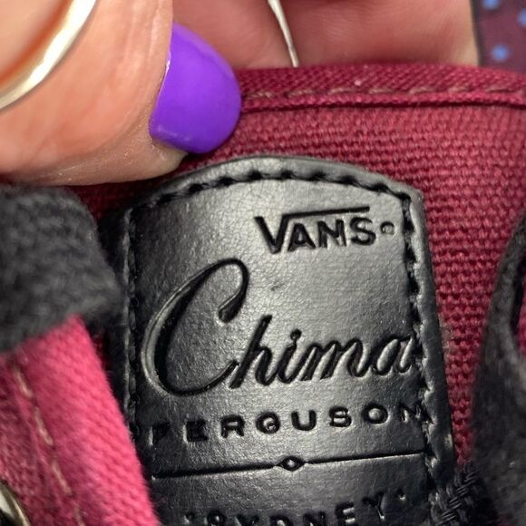 Vans Men's Chima Ferguson Pro Plaid Canvas Sneakers Burgundy Red Size 7 - Picture 8 of 10